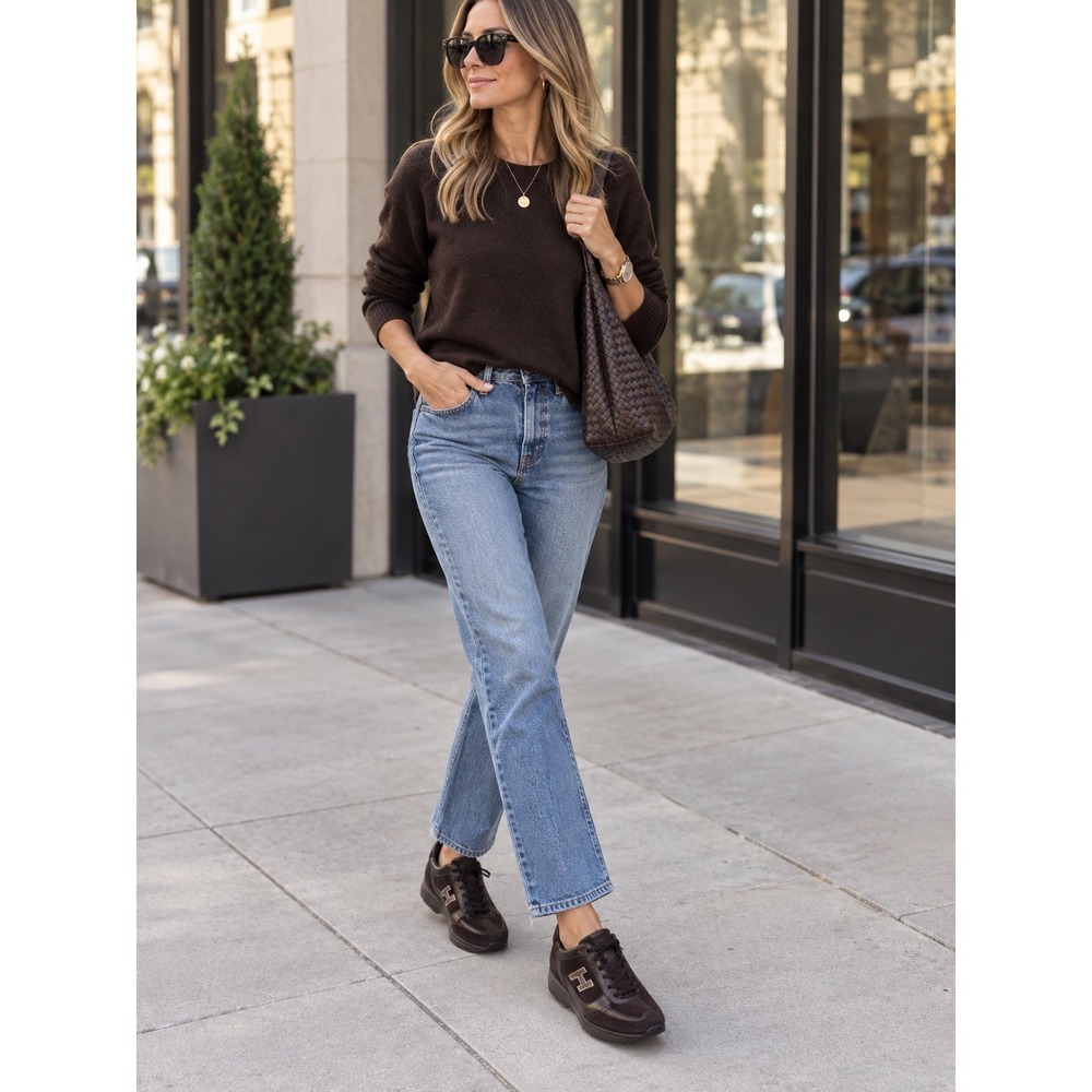 Hogan Interactive Brown Suede Leather Sneakers Italian Luxury Shoes Women
